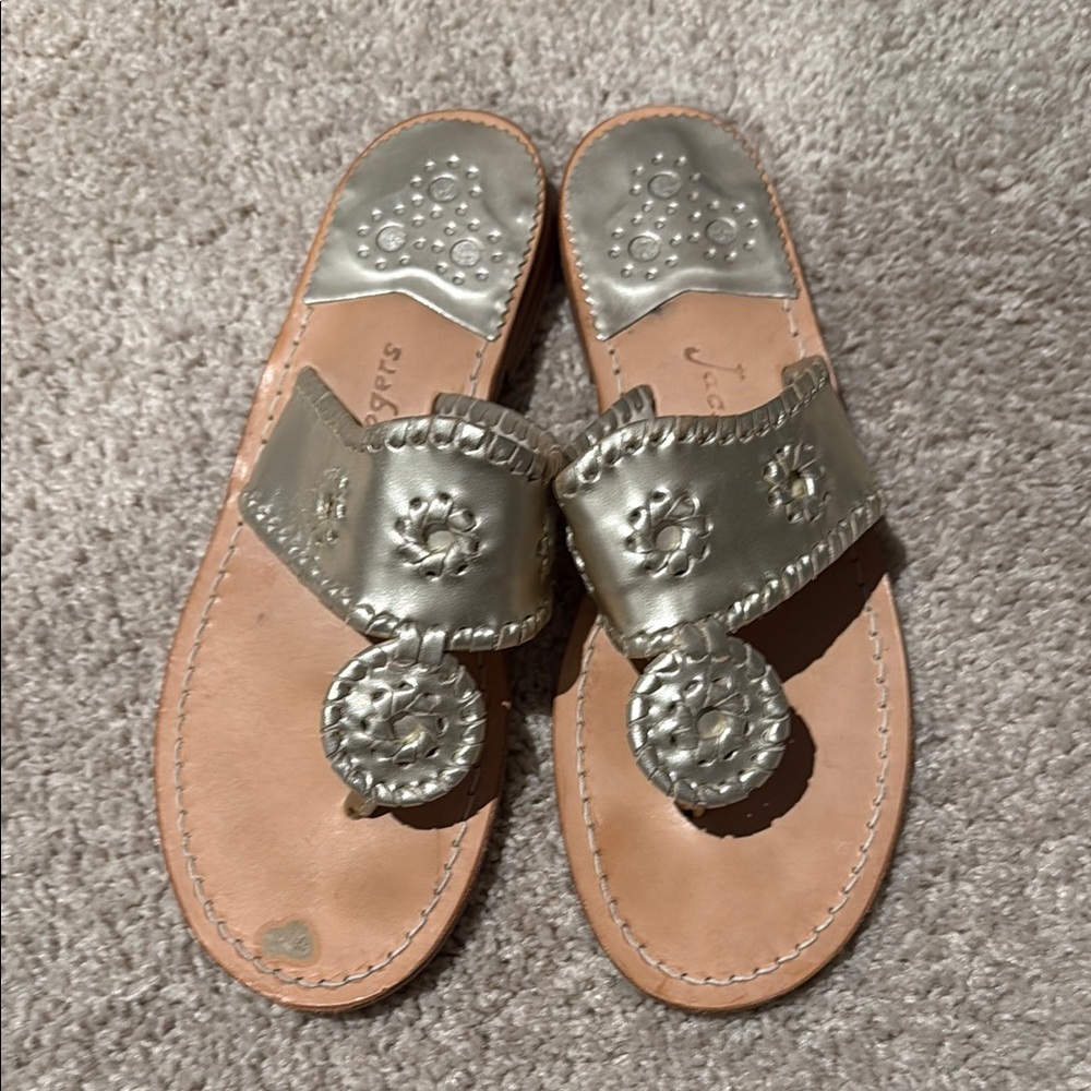 Jack Rogers Gold Leather Sandals